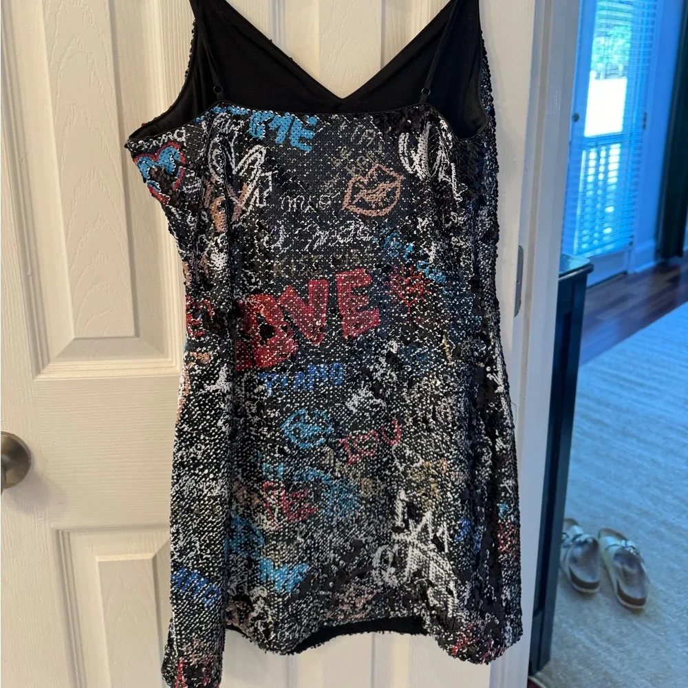 Ramy Brook Darcie Sequin Grafitti mini dress - Picture 3 of 3